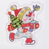 Наклейка интерьерная "Снеговик на коньках" 110094 /20/