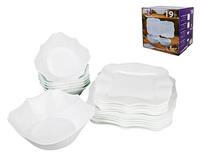 Н-р стол.19пр.белье стеклокер.,резной край 1/2 10б-19